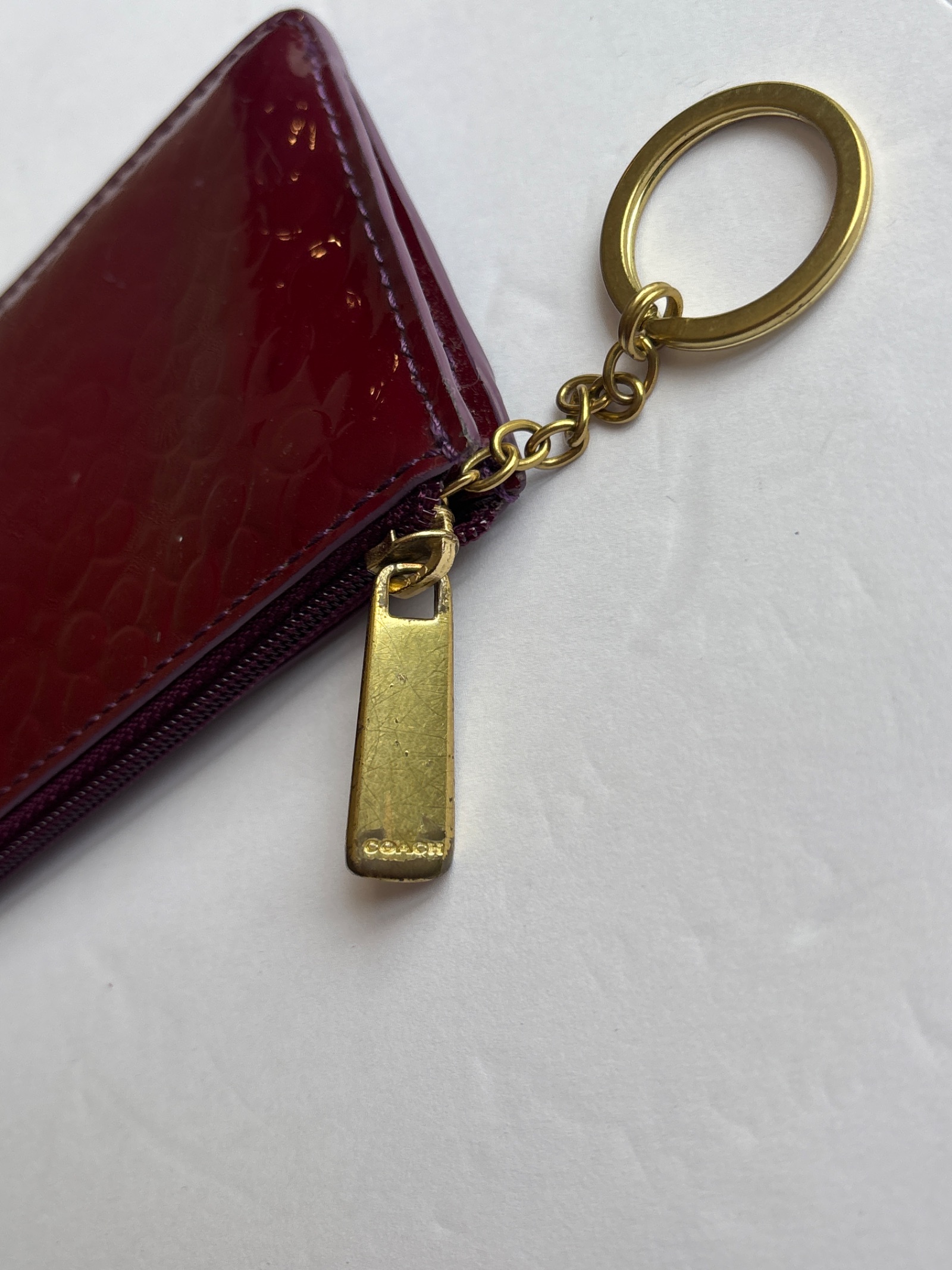 Coach Embossed Patent Leather Key Pouch — photo 3
