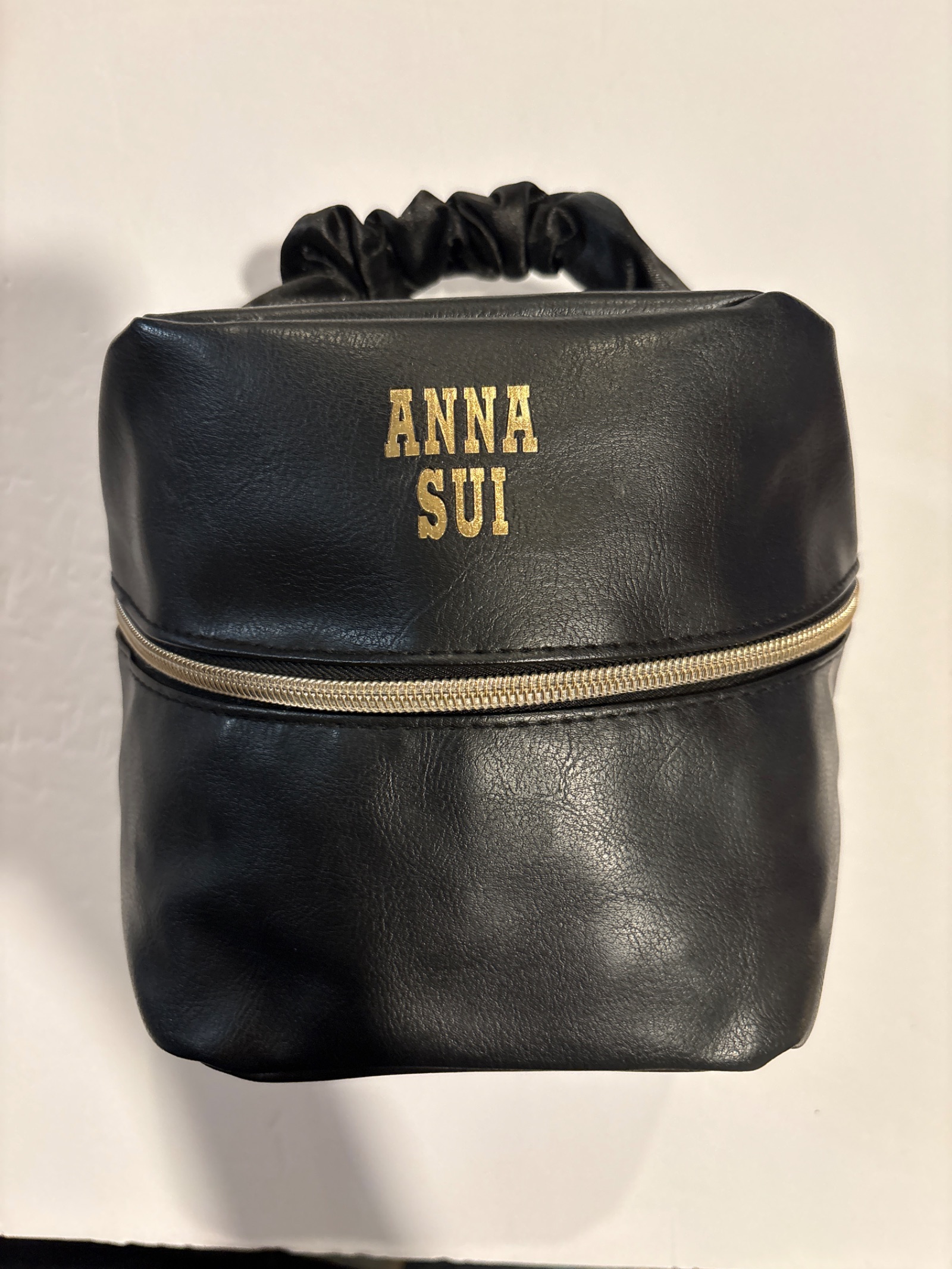Anna Sui Black Leather Cosmetic Bag — photo 2