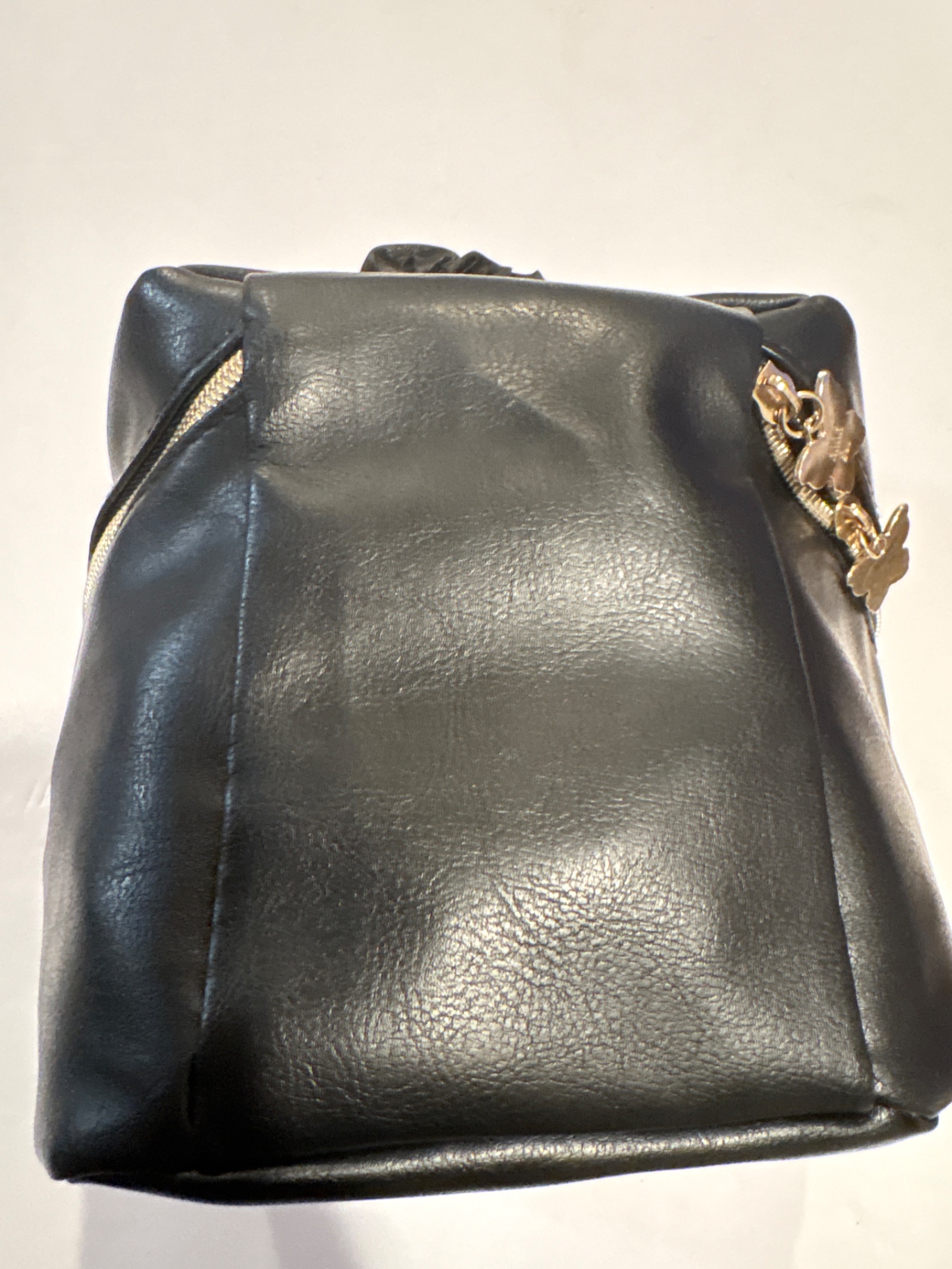 Anna Sui Black Leather Cosmetic Bag — photo 3