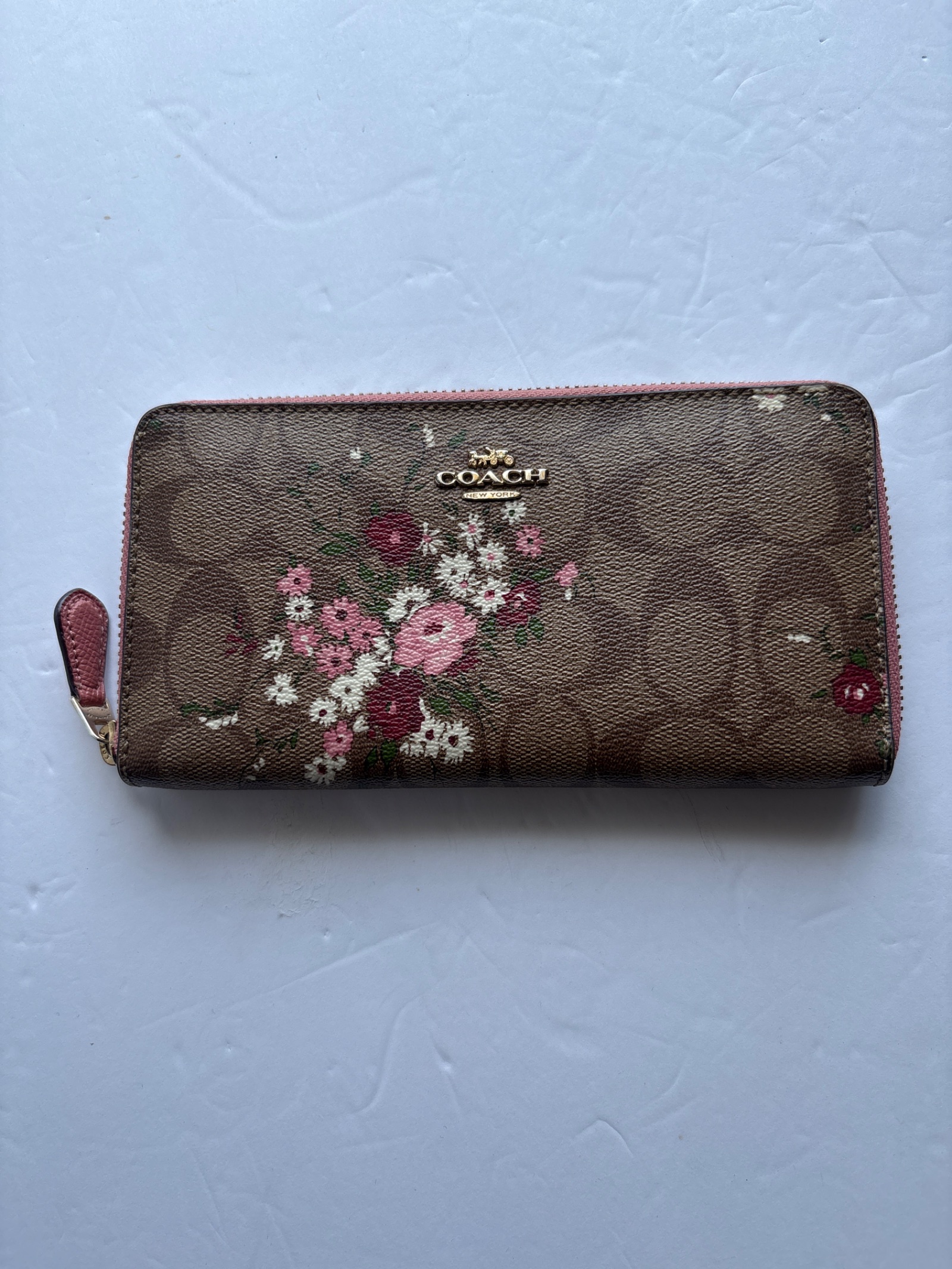 Coach Signature Floral Print Zip Around Wallet — photo 2