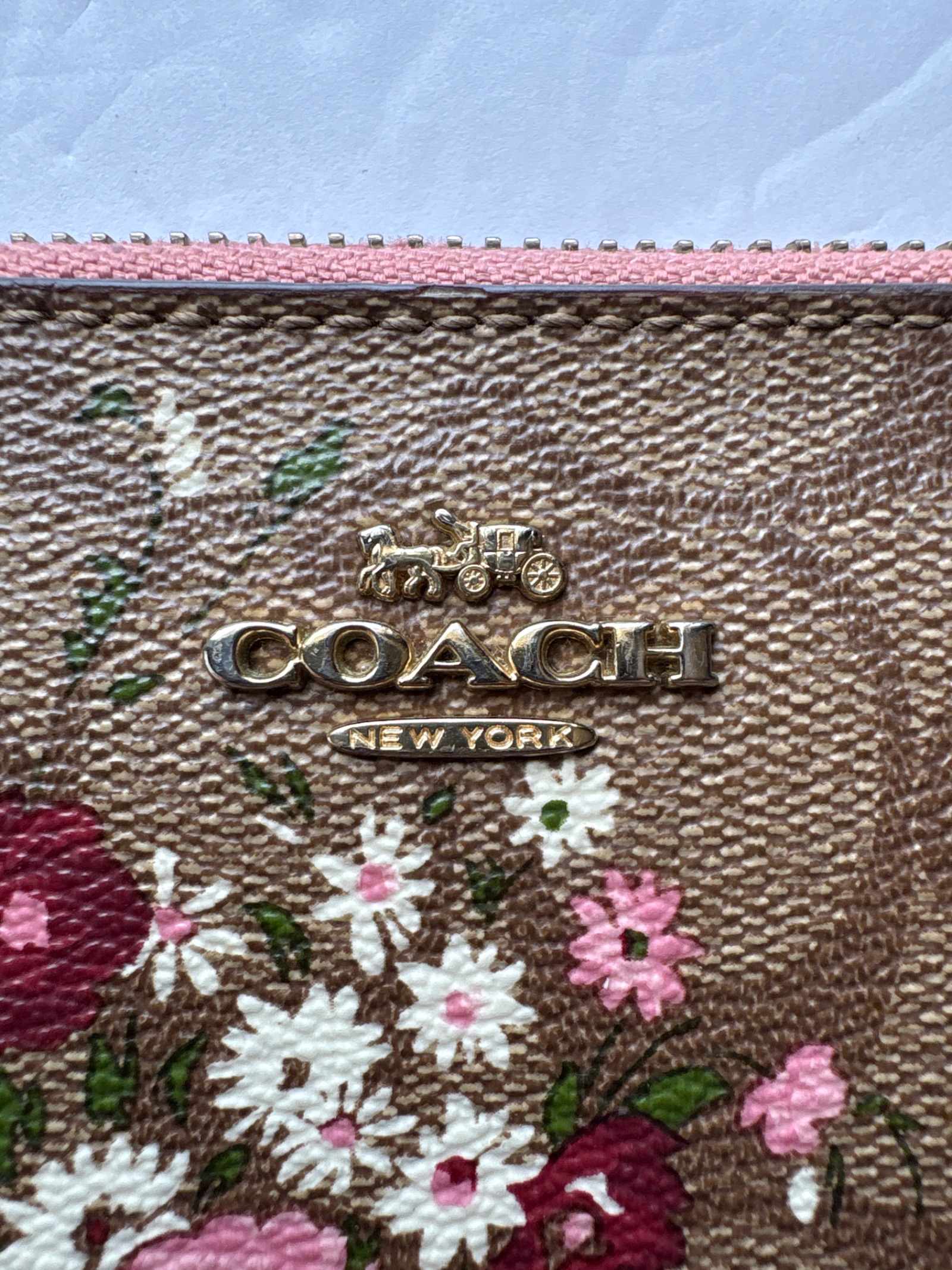 Coach Signature Floral Print Zip Around Wallet — photo 4