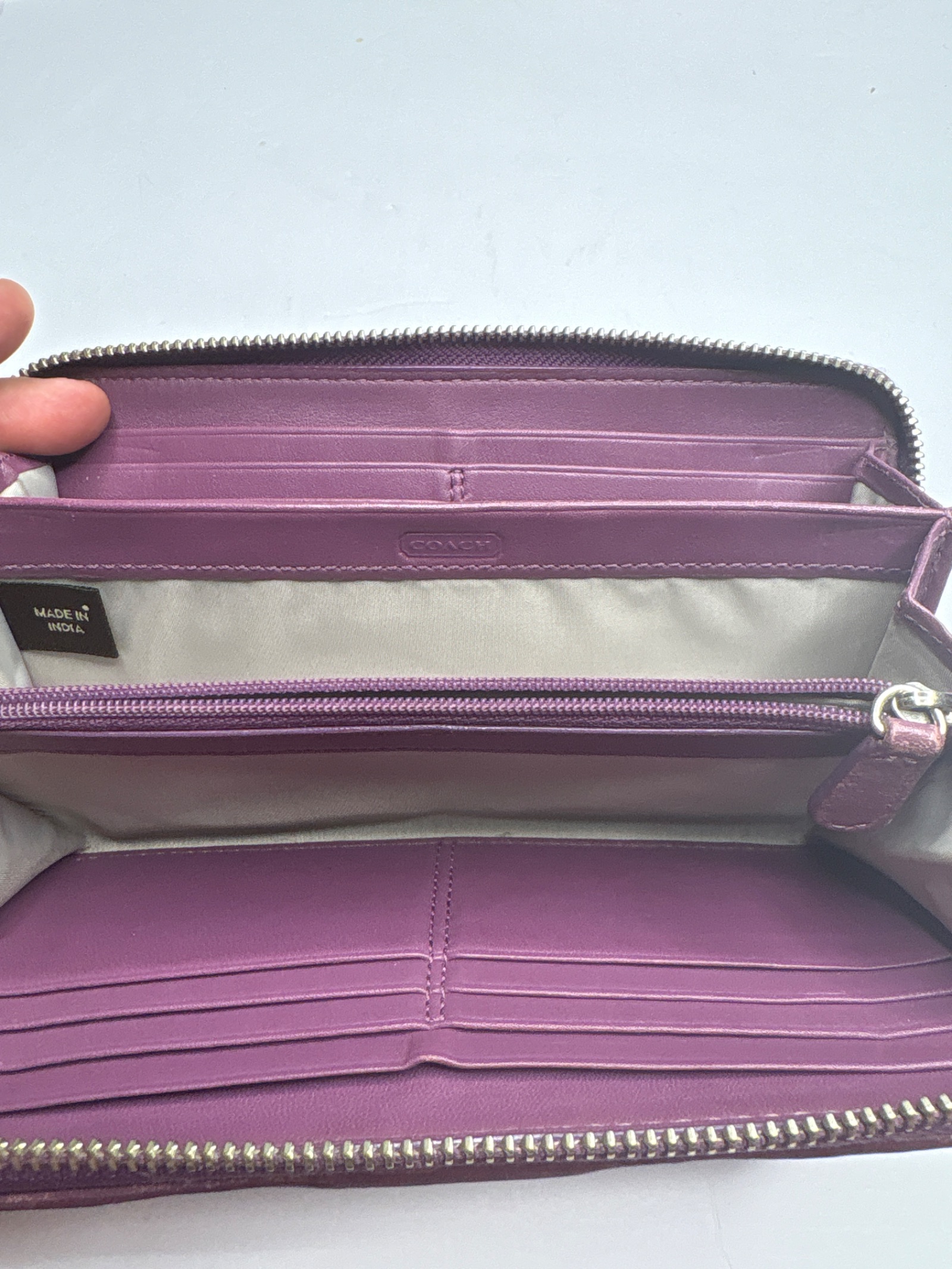 Coach Purple Buckle Zip Around Wallet — photo 6