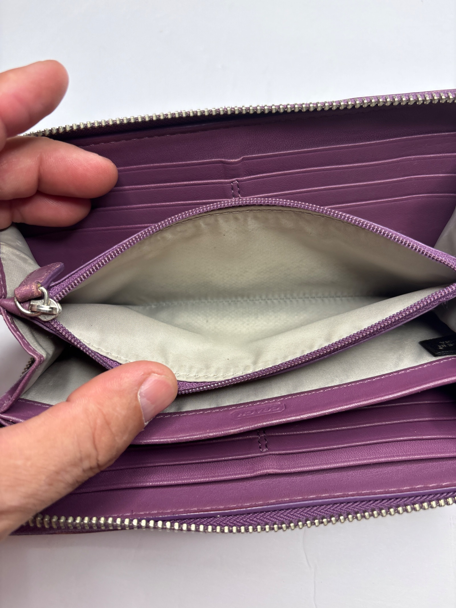 Coach Purple Buckle Zip Around Wallet — photo 9