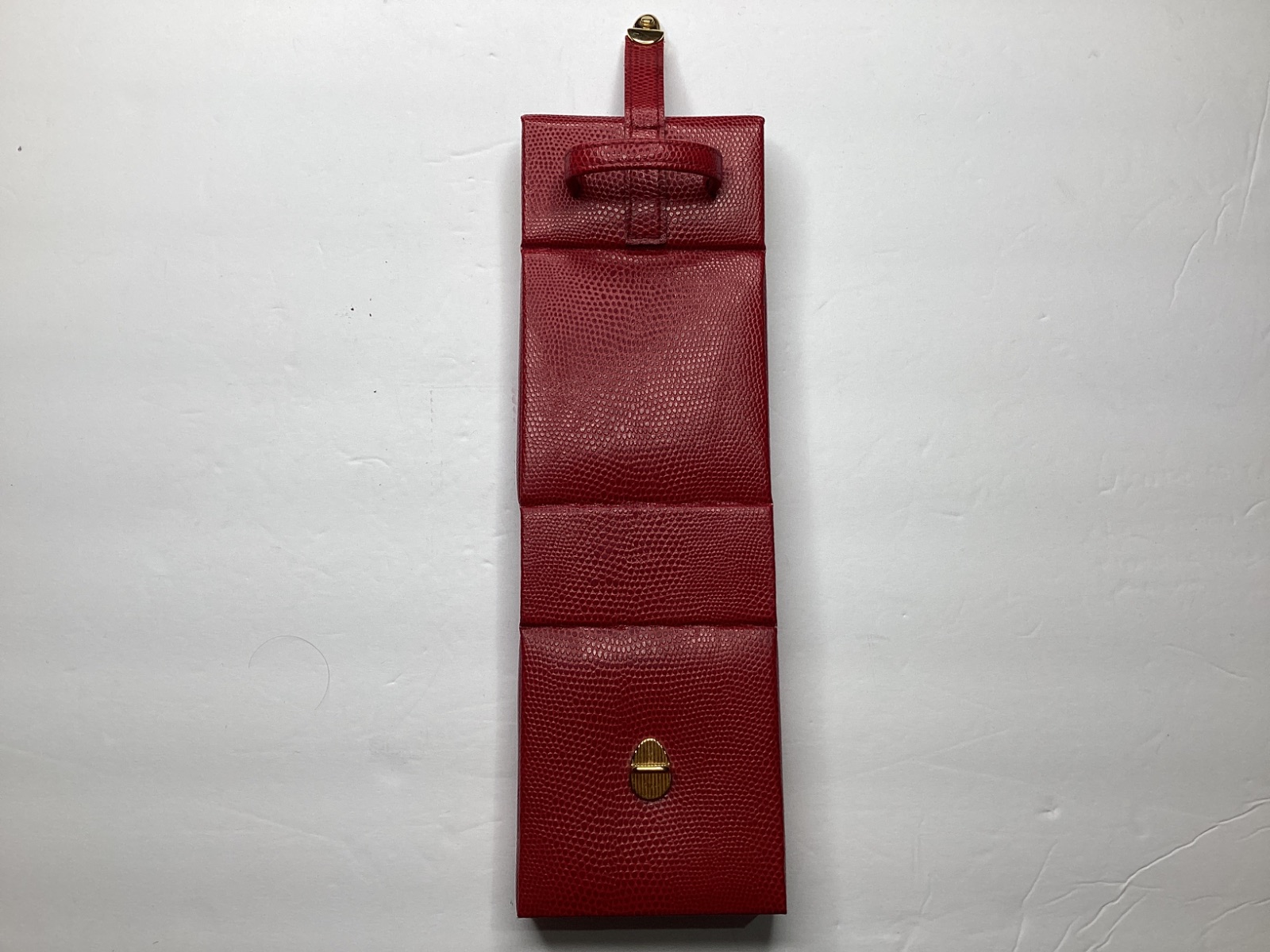 Red Lizard-Embossed Jewelry Travel Case — photo 5